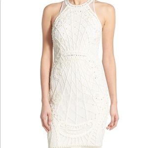 French Connection White Pearl Cage Dress sz 4 NWOT